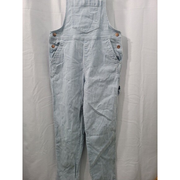universal thread Women's Bip Overalls Striped Ligh Blue Size 00 - Picture 2 of 10